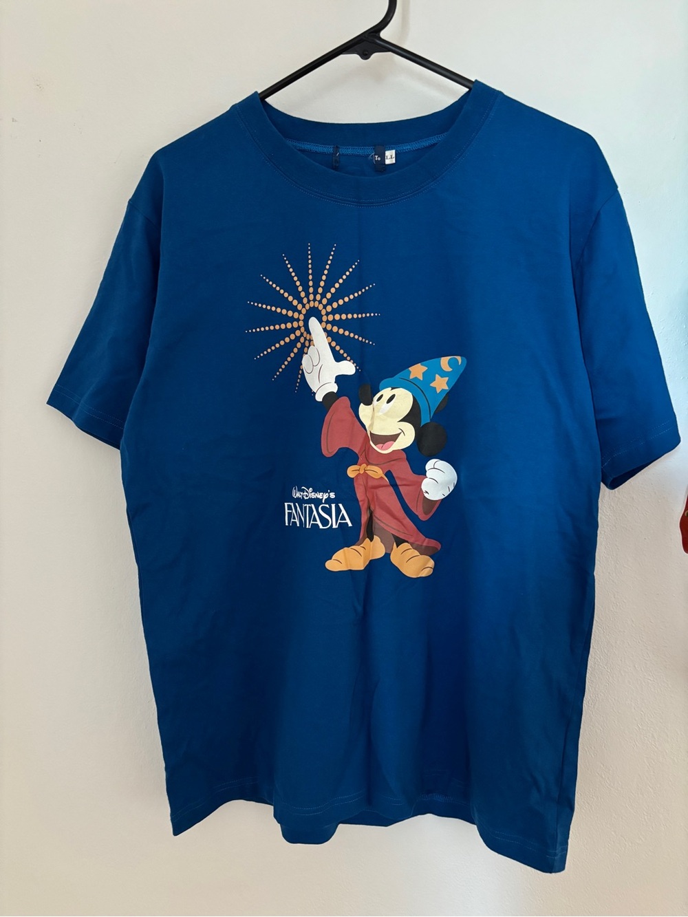 Disney Blue Fantasia Sorcerer Mickey Short Sleeve Tee Japan Size XL